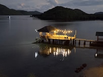 Over the water cottage where we had family lunch and dinner served