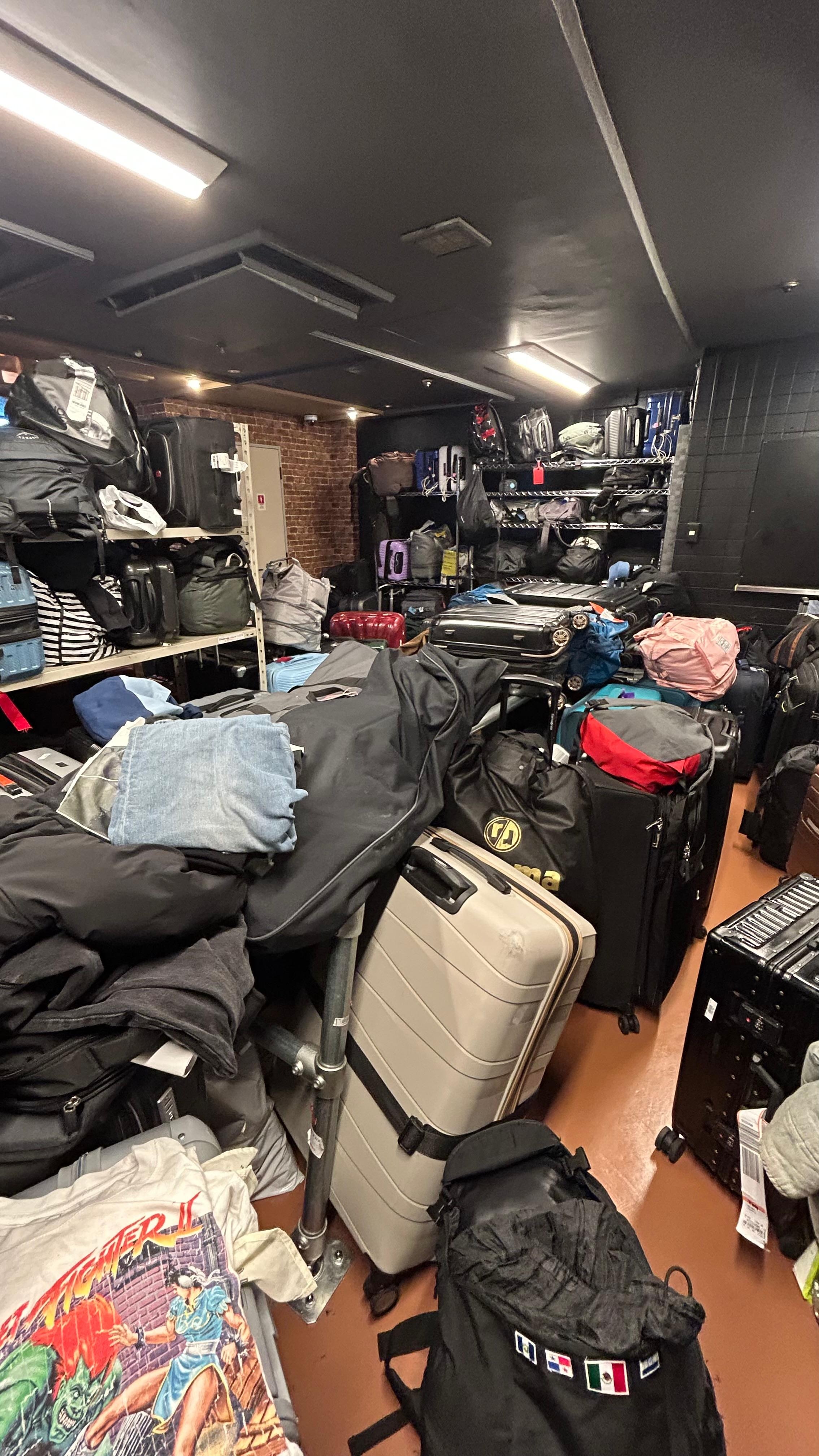 They throw everyone’s luggage that doesn’t fit in a small locker into 1 unsecured room 