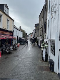 Nearby shops.