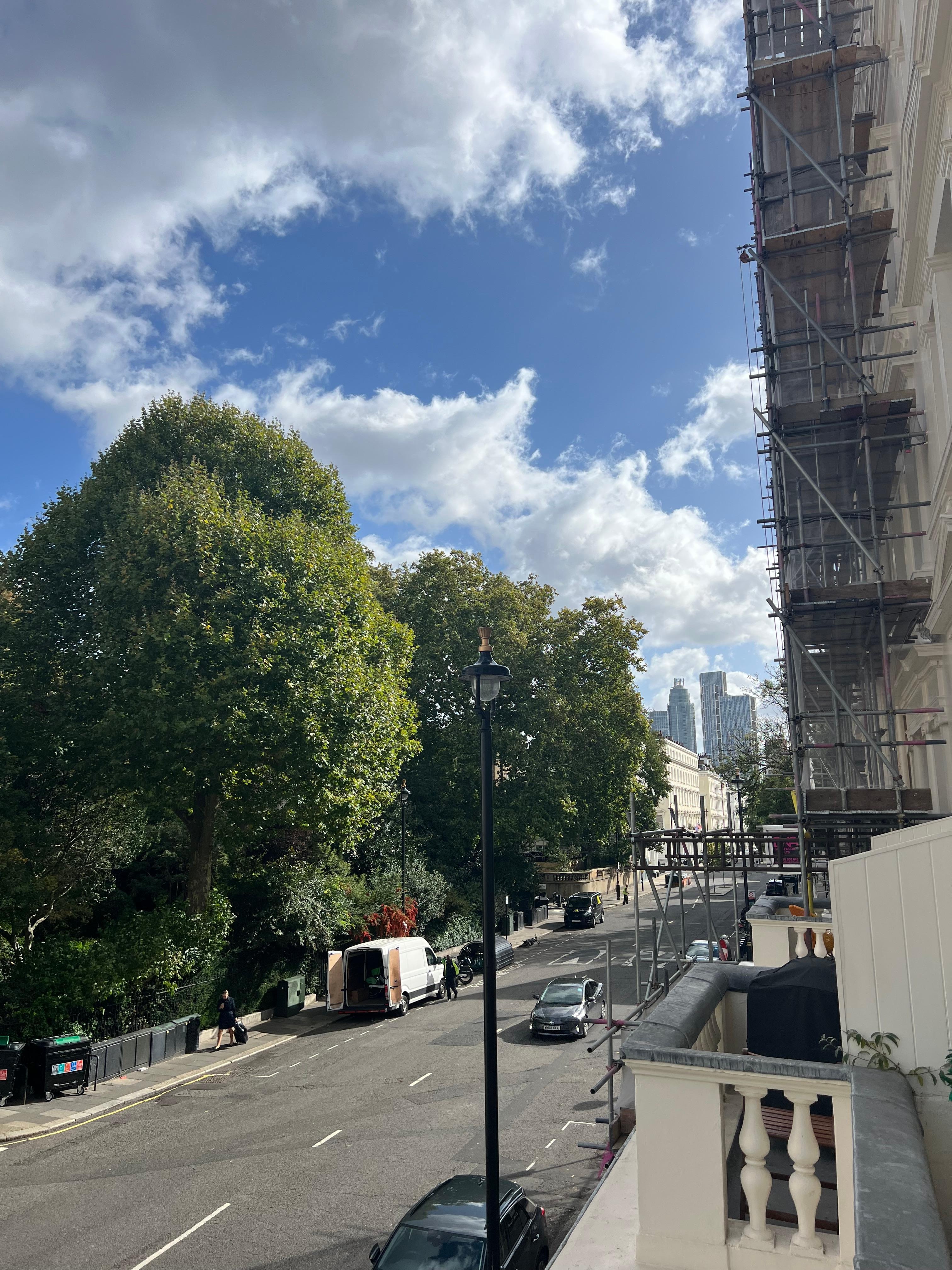 West view from balcony of flat  