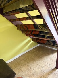stairs to go up to the second floor.
