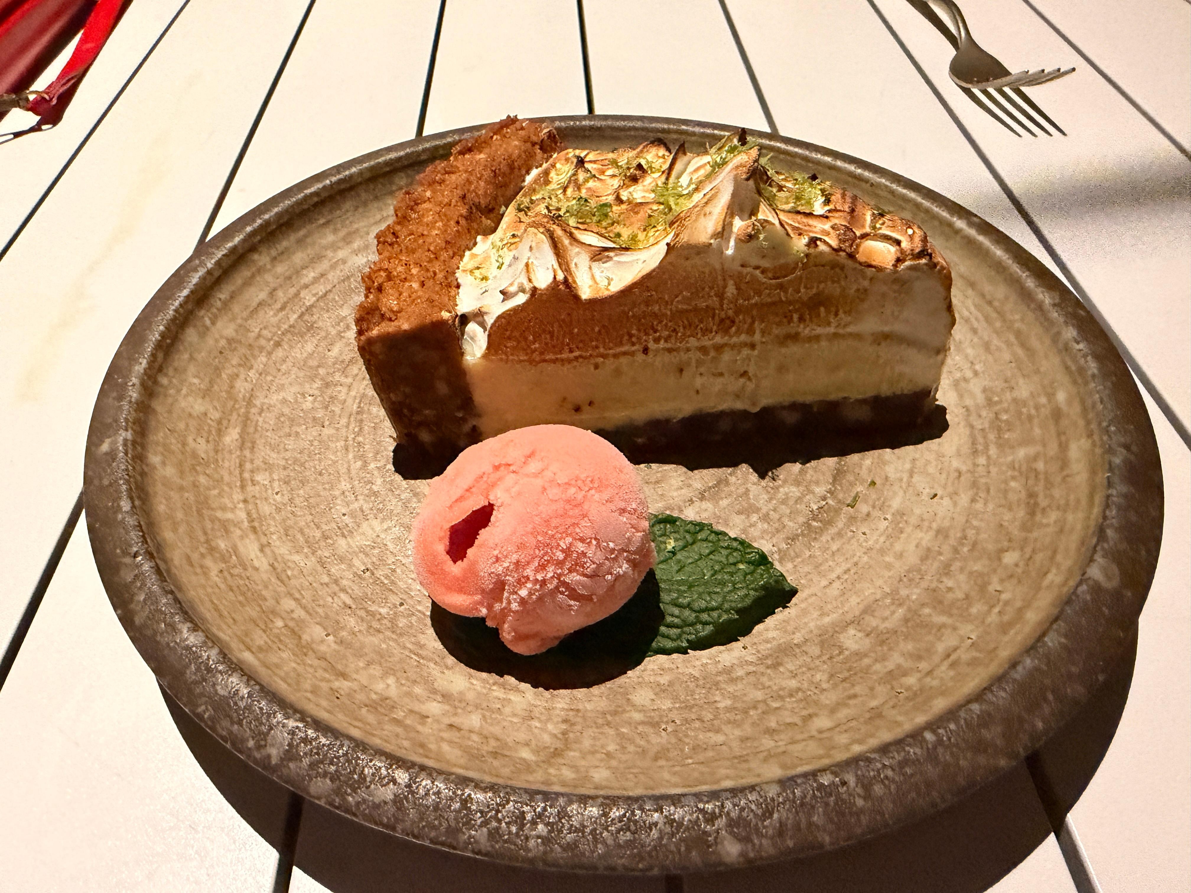 Key lime tart at salt and ash restaurant. We had 11 different key lime desserts on our trip. This was one of our favorites.