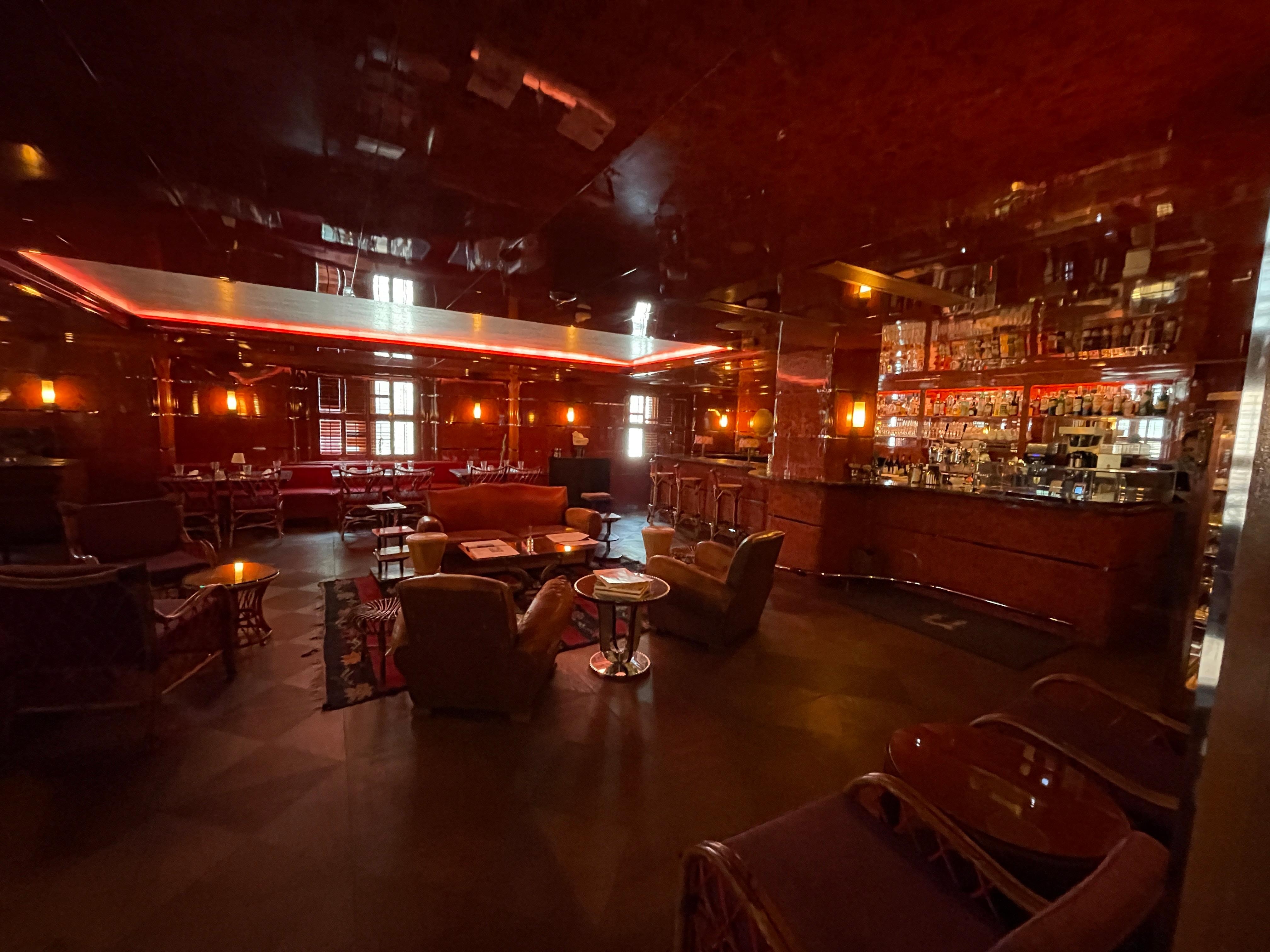 The bar was spacious and cool. 