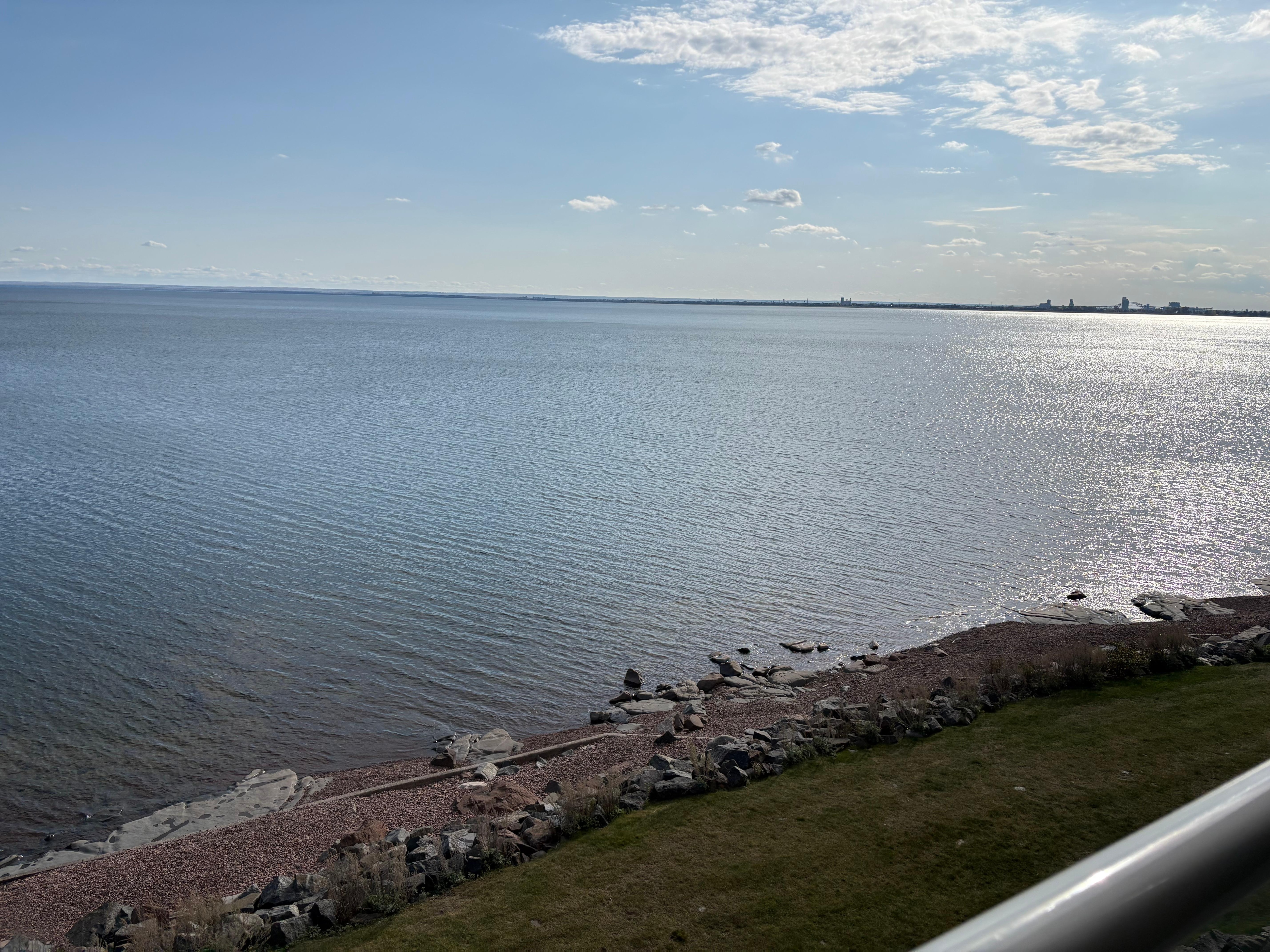View from balcony in evening