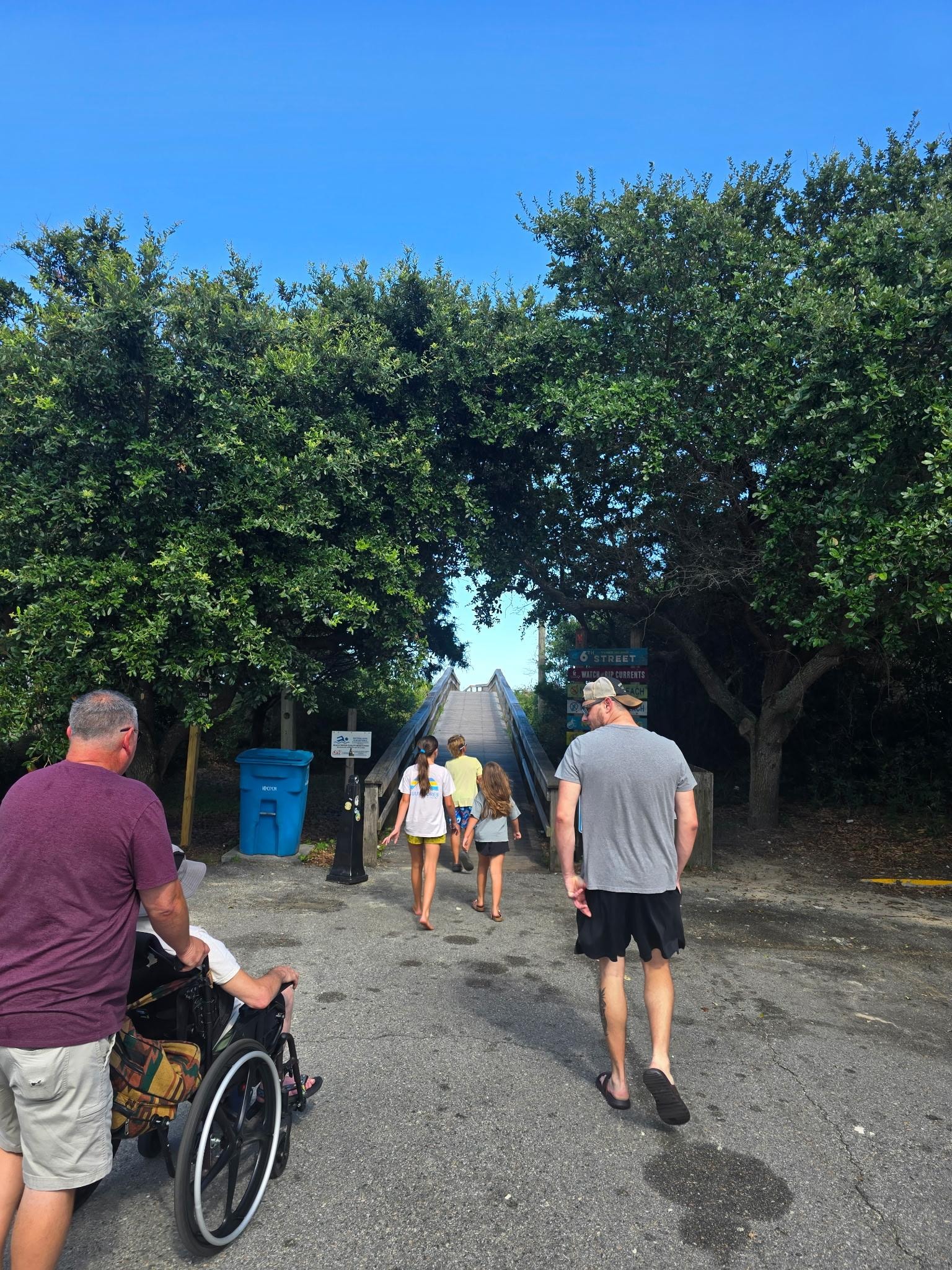 Our family walking to the beach. From the house. I think description says 3 min walk but definitely less than that.
