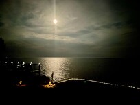 Beautiful view at night with a full moon!