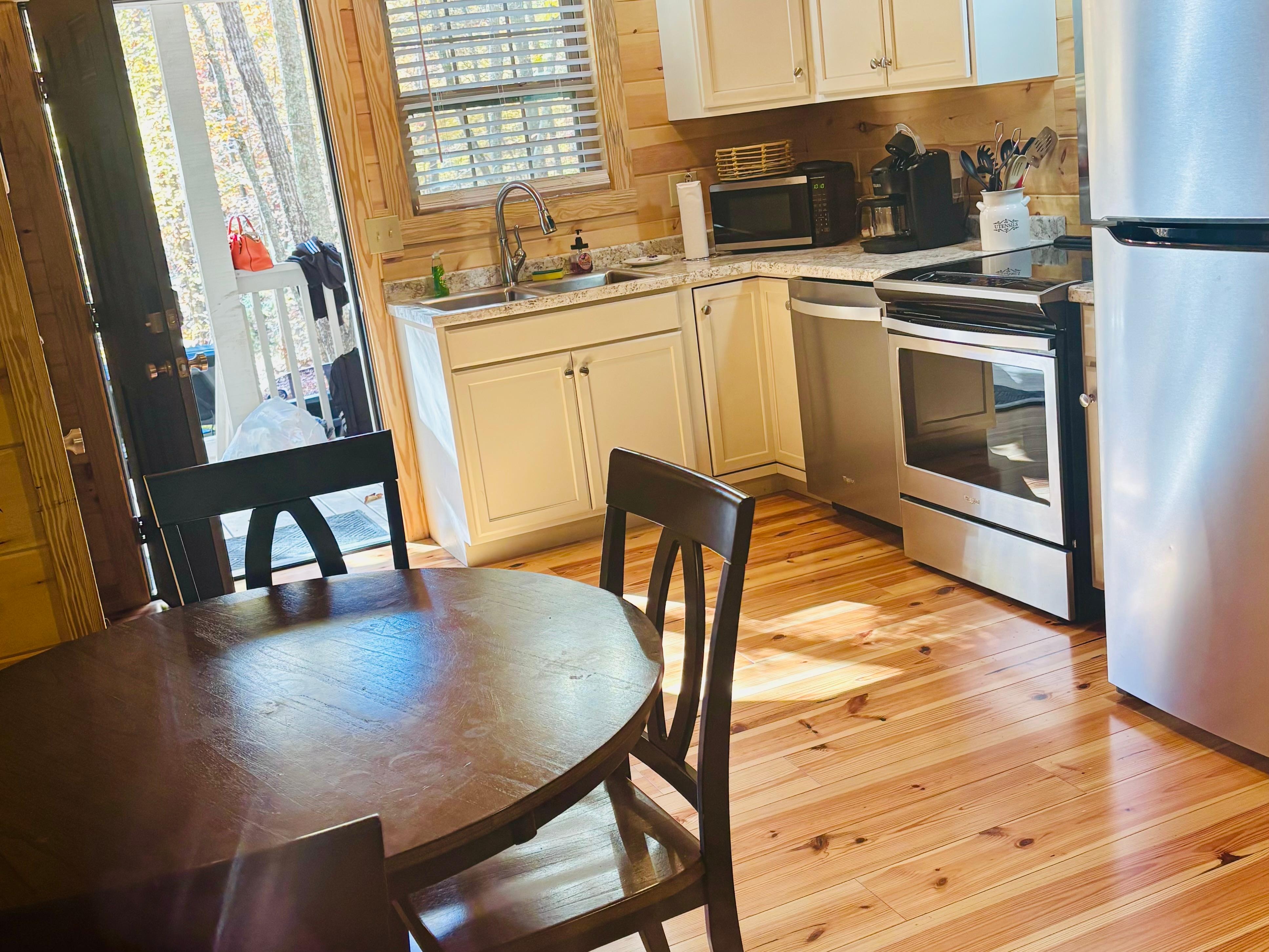 Kitchen view from the living room area