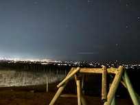 View of town and the stars from the hot tub