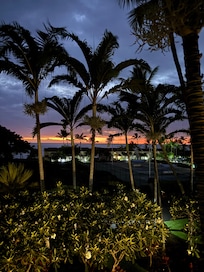 The sun setting from our patio