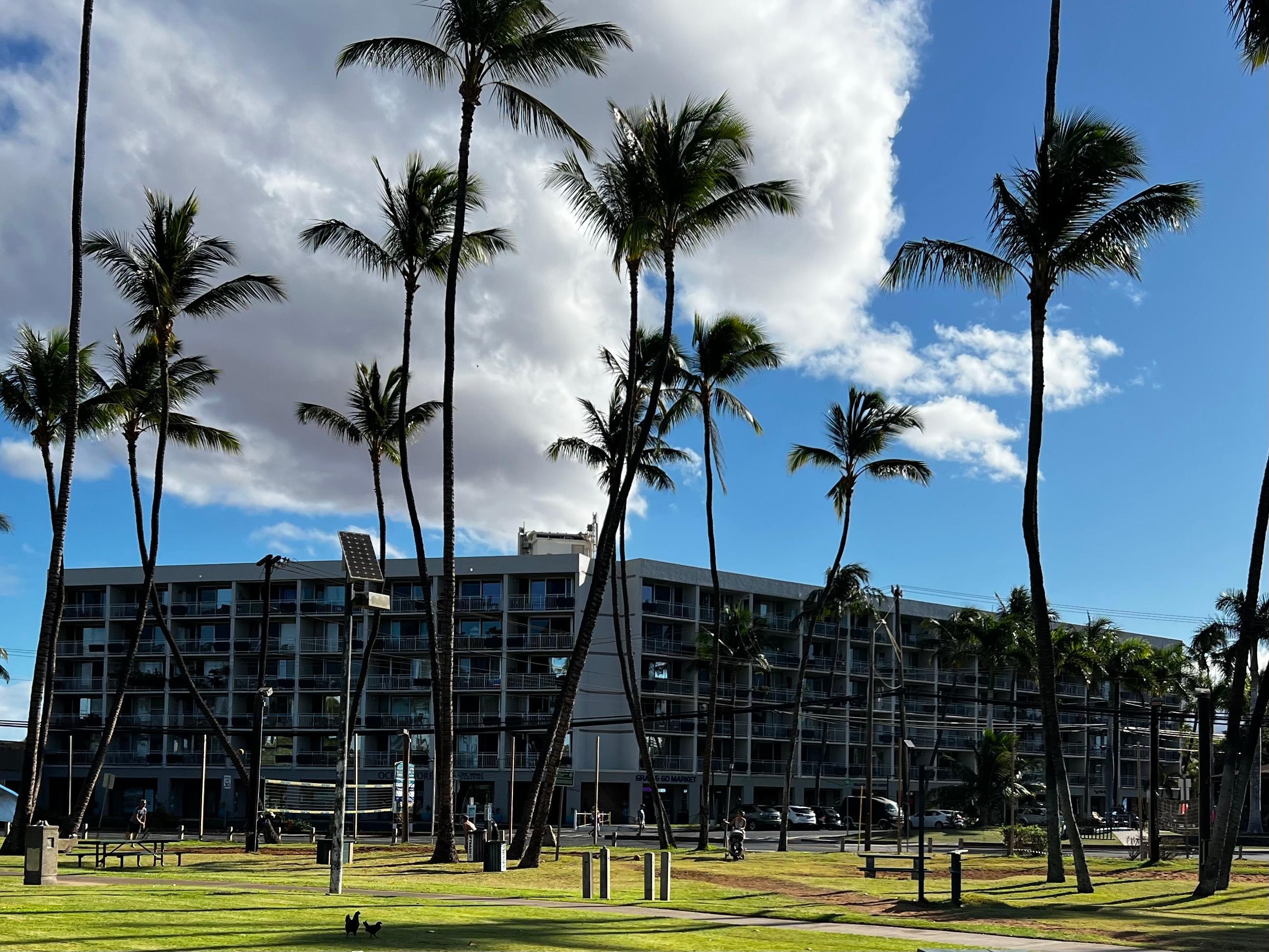 From across the street