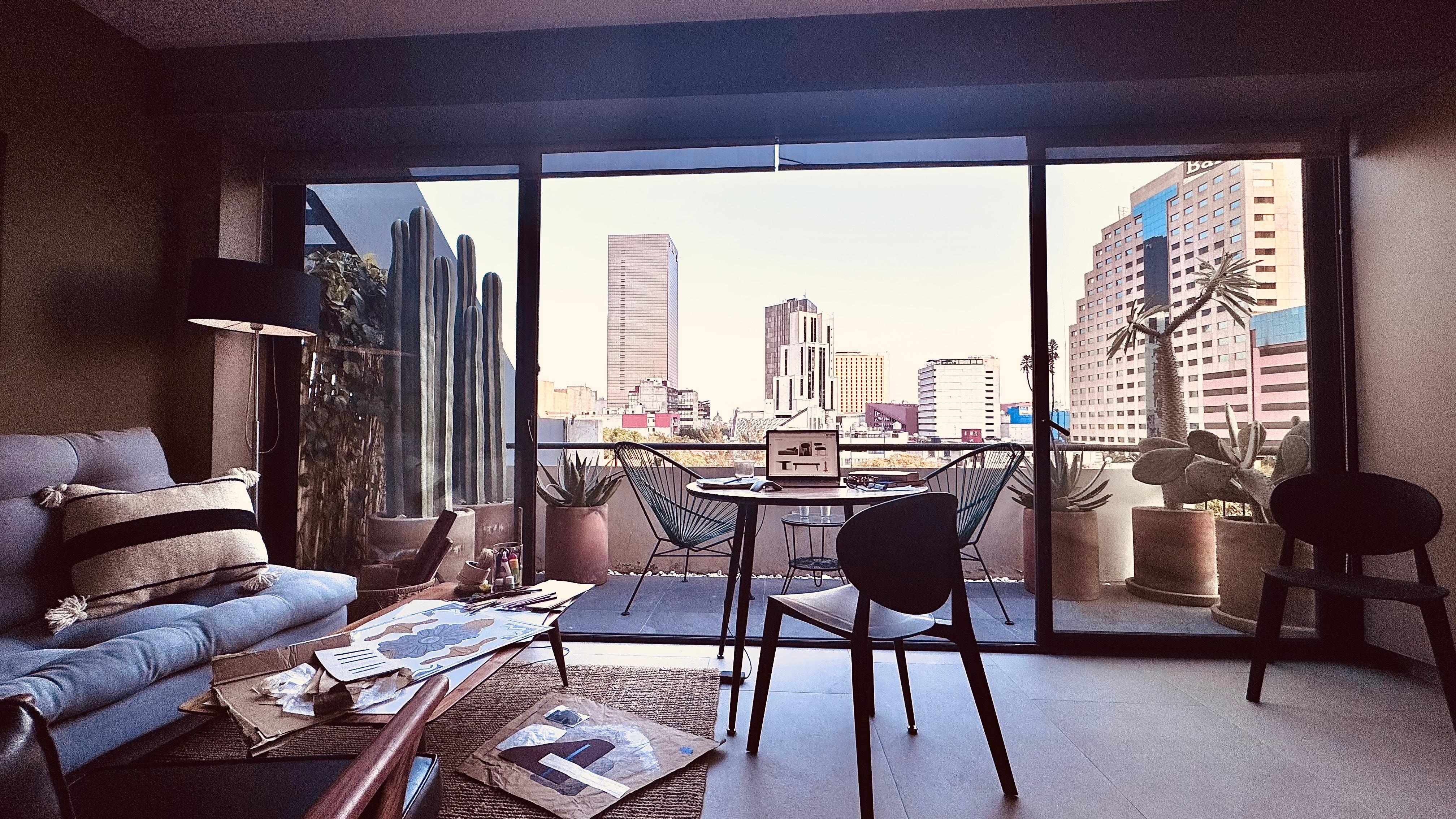 open flex space and incredible view from my "desk"