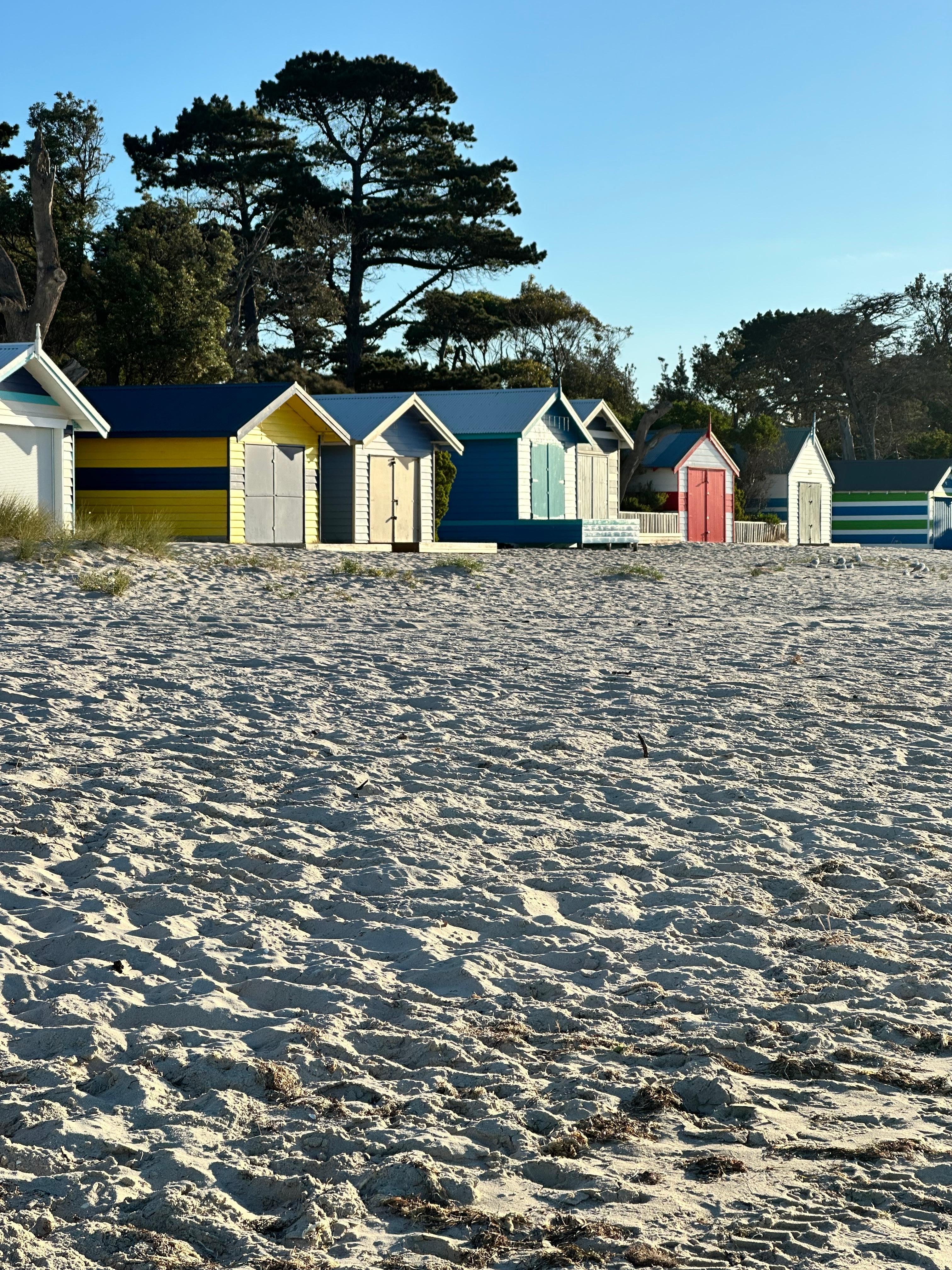 Some of the beautiful beach hats scattered all along the beach side.