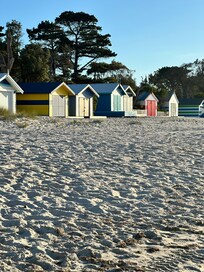 Some of the beautiful beach hats scattered all along the beach side.