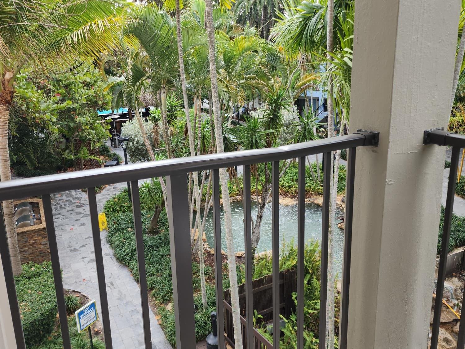 View from our huge balcony in the waterfalls section of resort