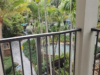 View from our huge balcony in the waterfalls section of resort