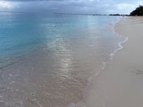 The calm ocean waters