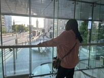 Looking at Big Ben from inside the hotel.