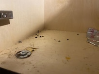 Above the microwave. Cleaning lady was lazy, said that was to high for her to clean.