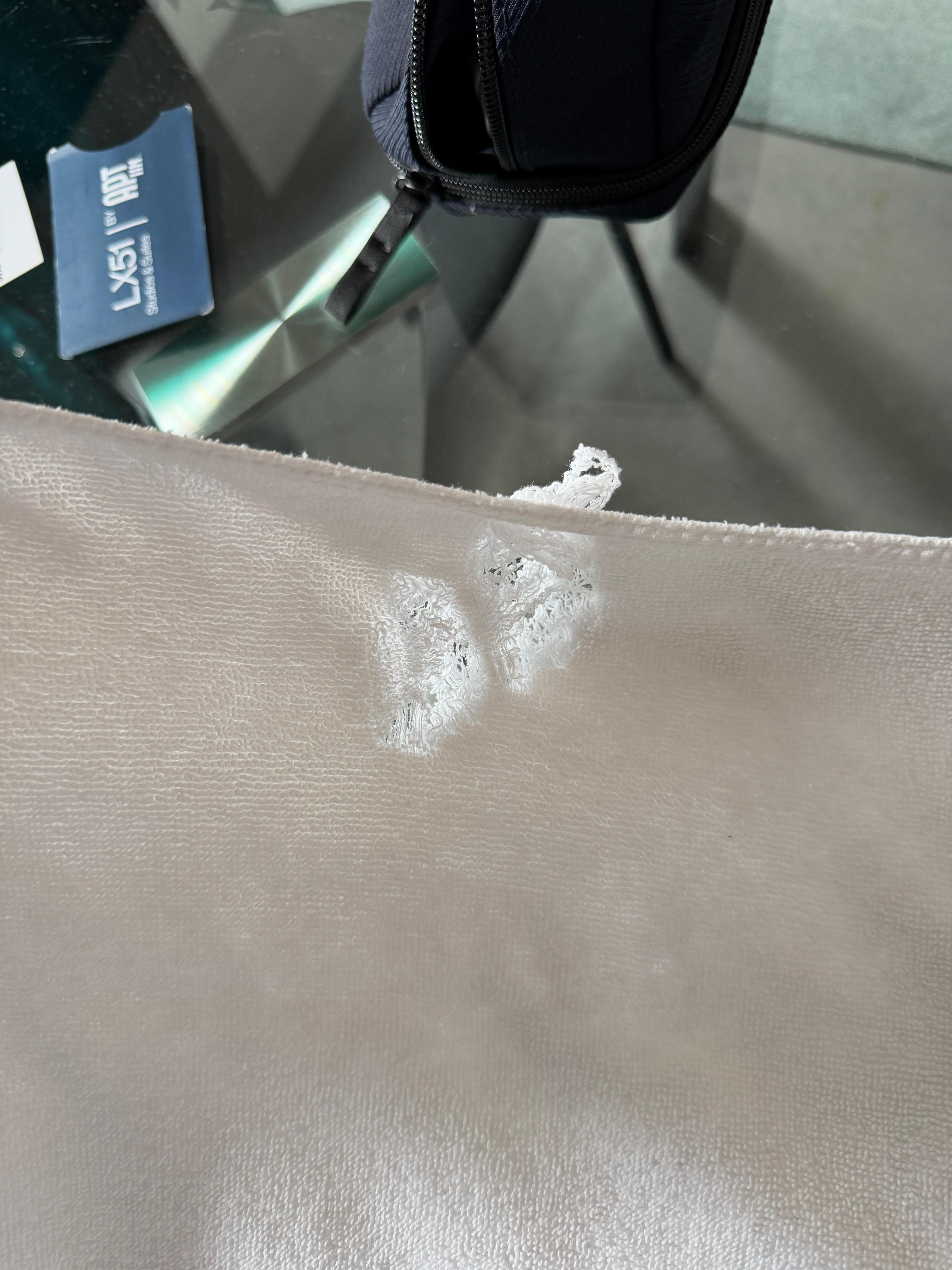 Towel with a hole in it