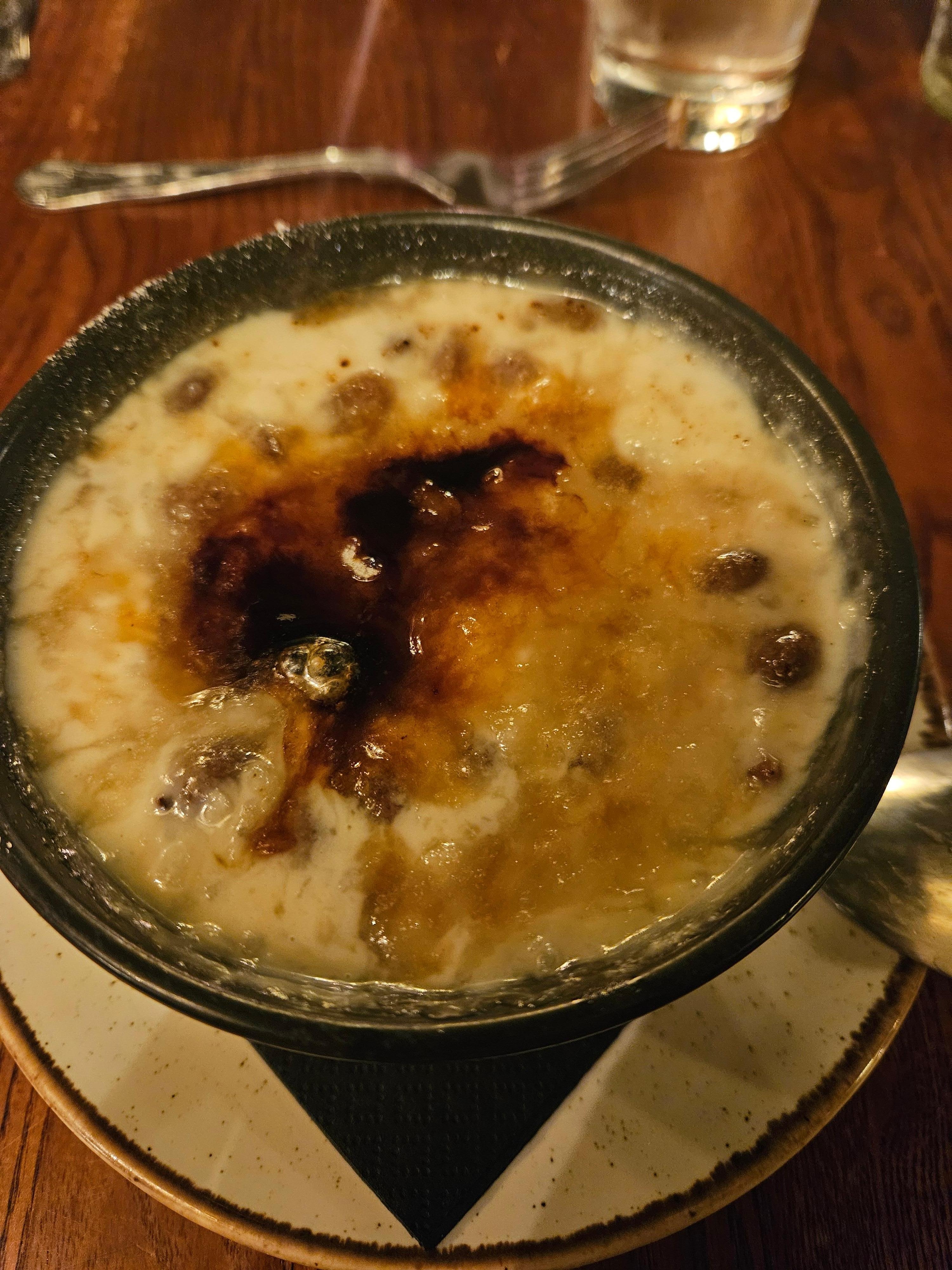 Brulee rice pudding 