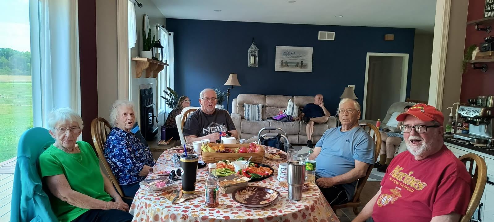 Dining room looking into living room