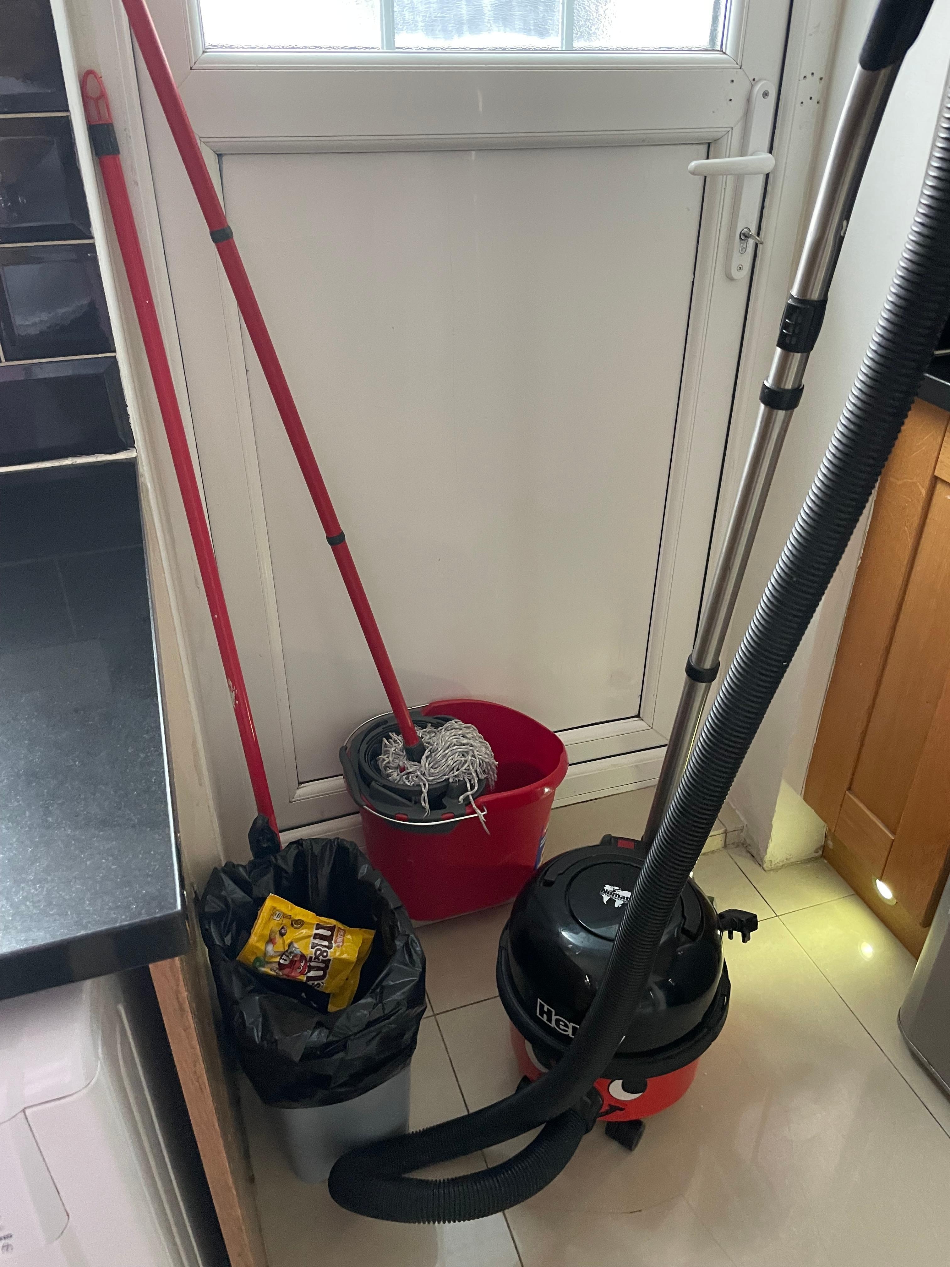 Left laying on the floor in the kitchen.
I picked them up