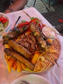 Meat platter enough for two.