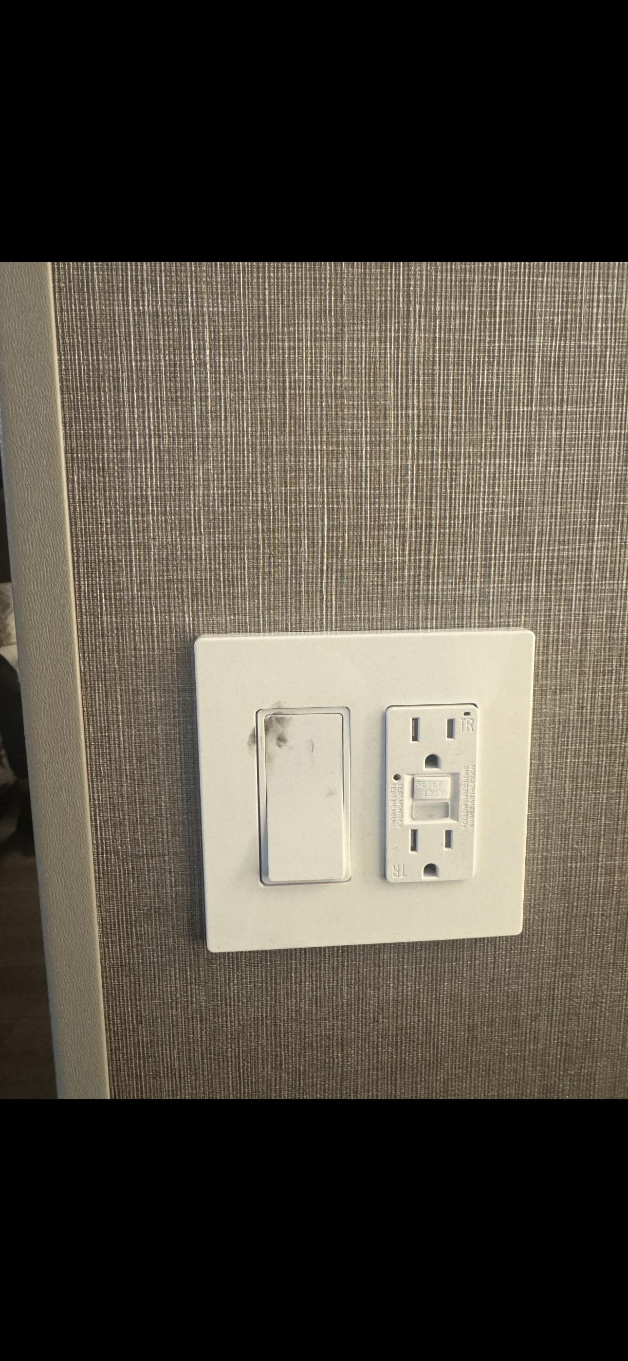 Some kind of residue not sure what it is but wiped off eventually with bay wipes 