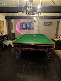 Large snooker / bollards table in the basement