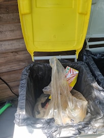 Poubelles en arrivant