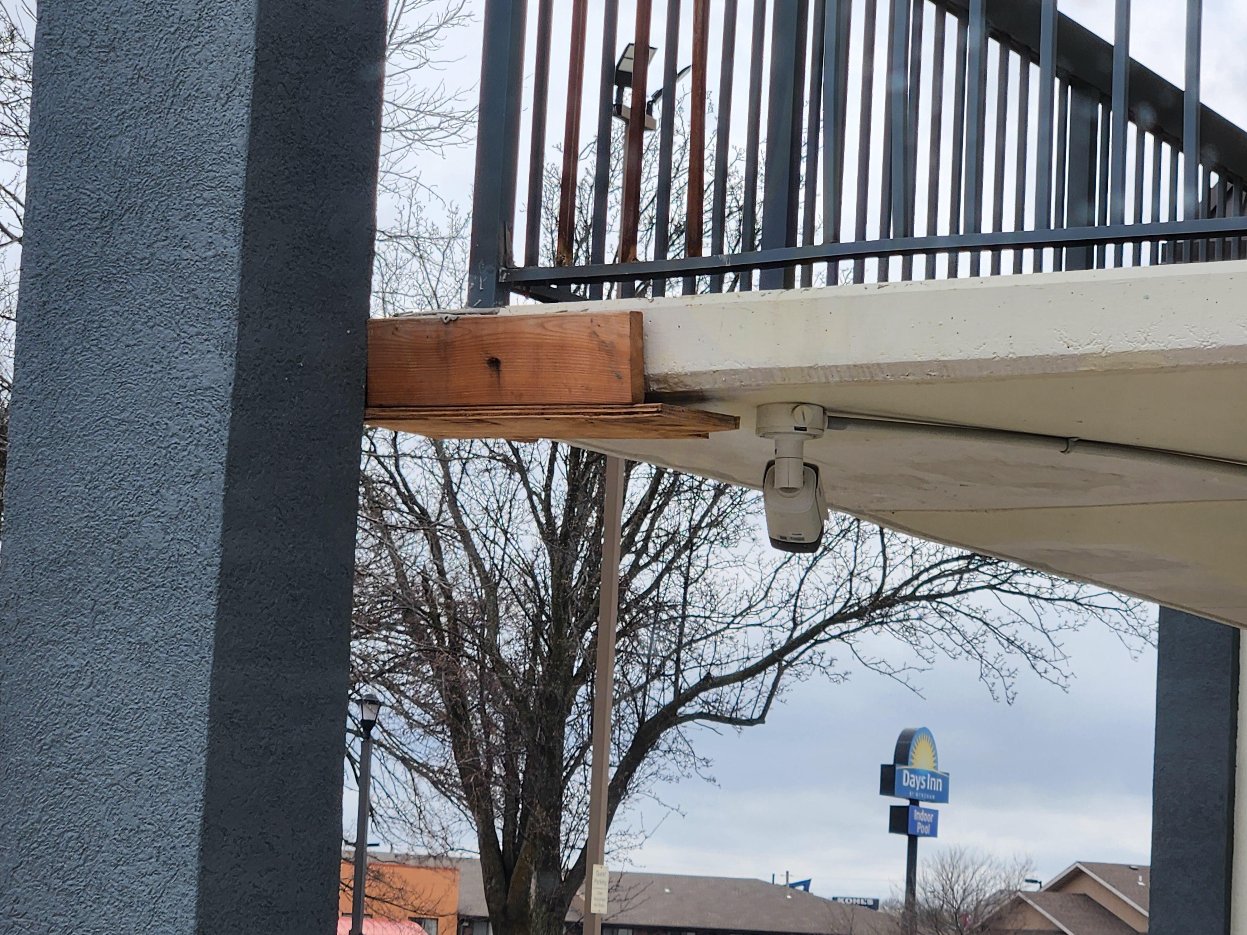 This is how they are fixing walkway on 2nd floor