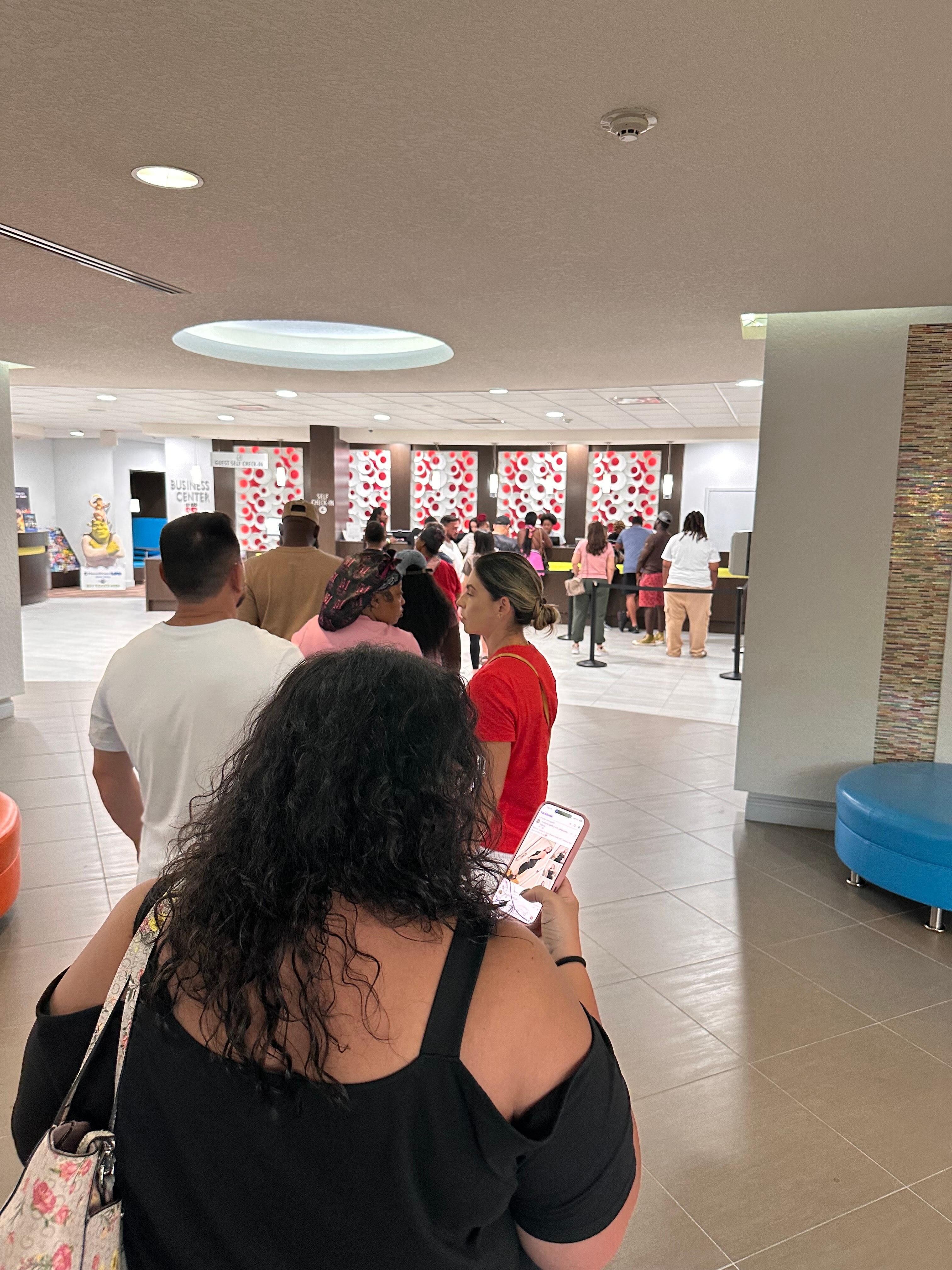 The check in line. 