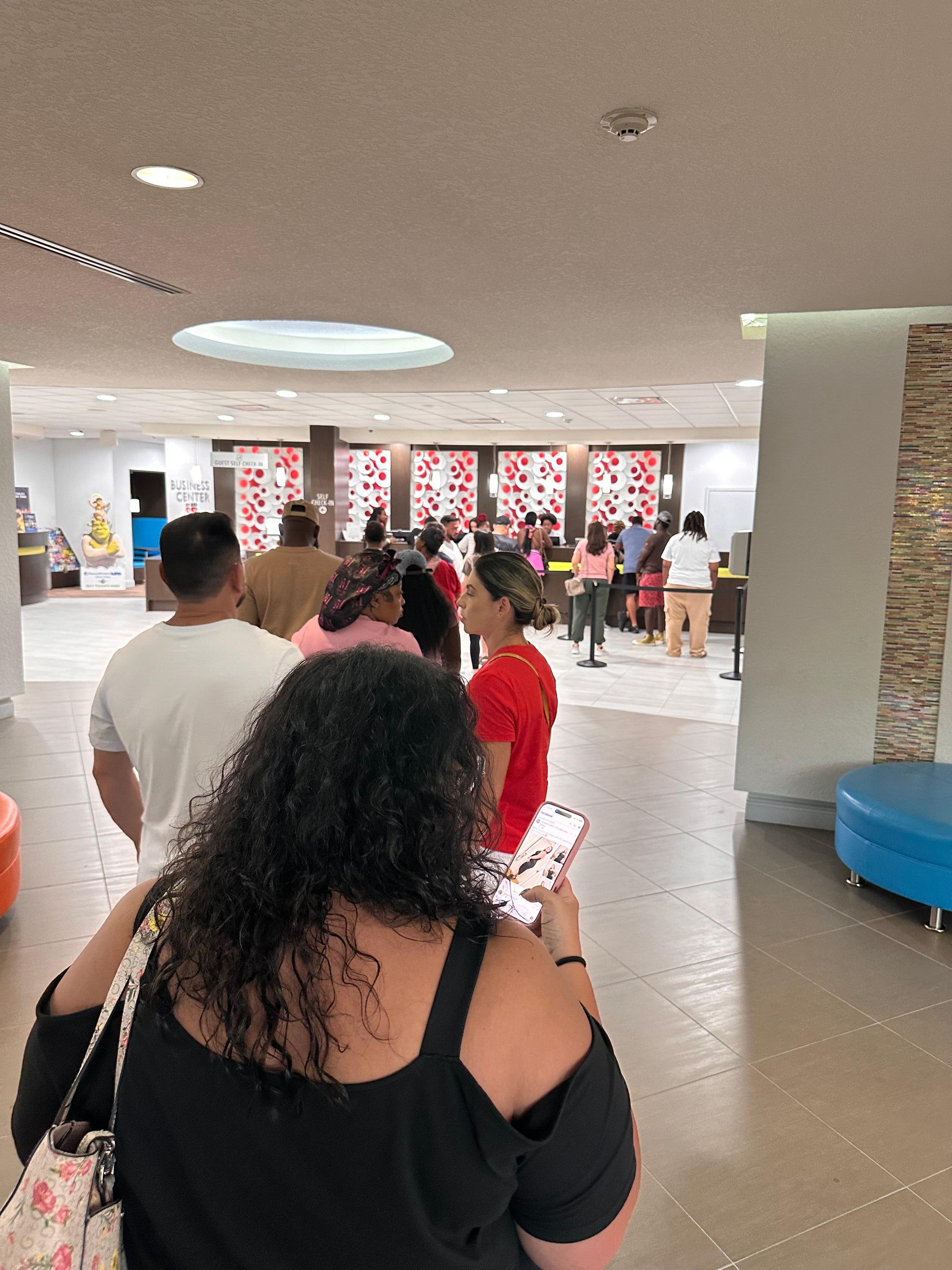 The check in line.
