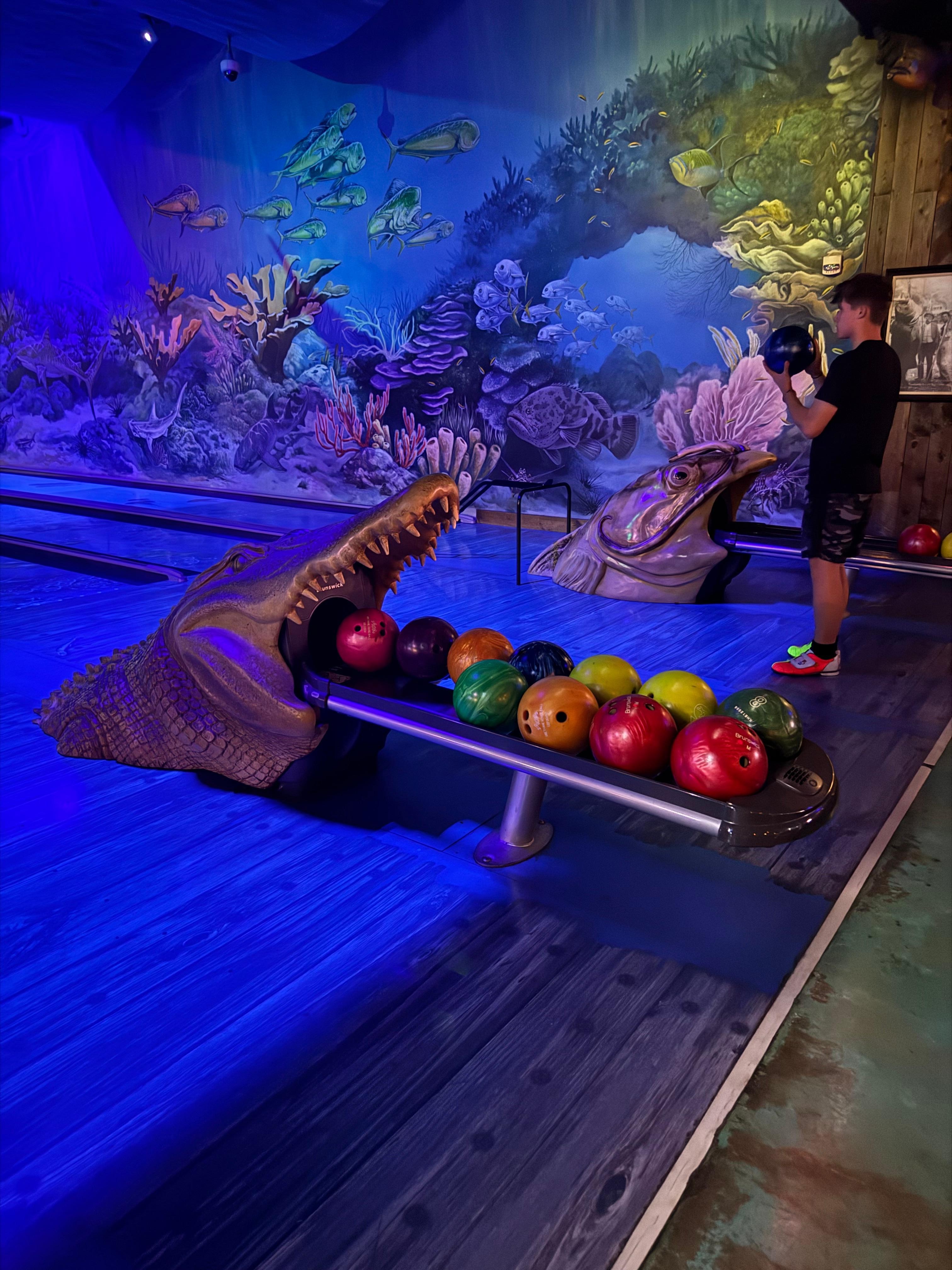 Bowling - this restaurant was TERRIBLE waited over an hour for our soda then another hour for the food and it was wrong. Don’t recommend.