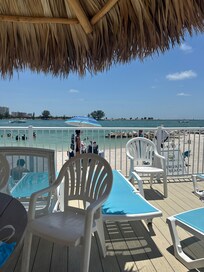 Looking out from the back of the hotel