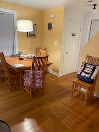 dining area leading to the stairs.