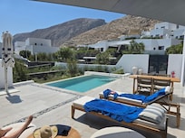 Private pool and outdoor area. Hot and cold outdoor shower (just out of shot to the left)