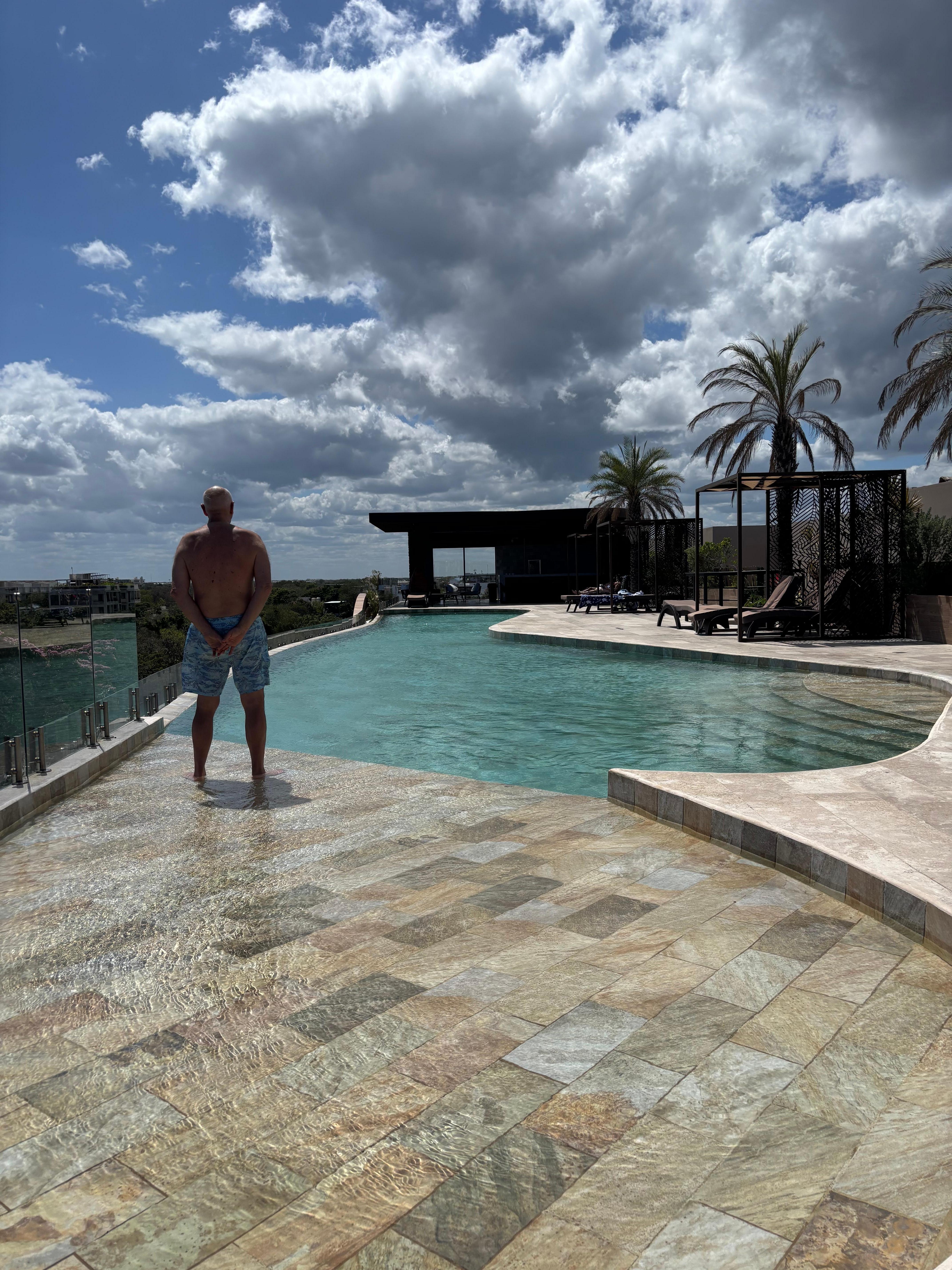 The condo building’s rooftop pool, which we really enjoyed. 