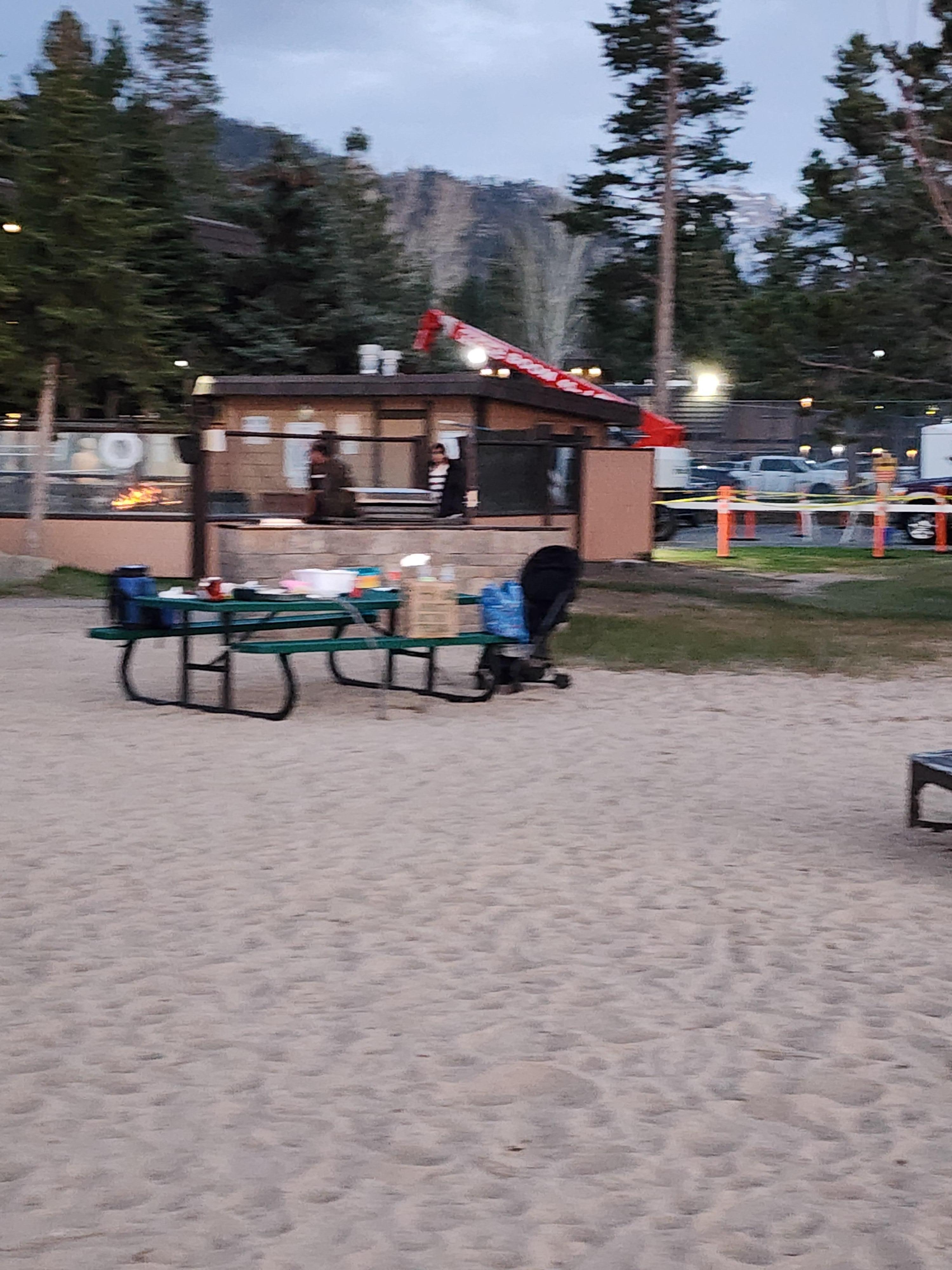 Beach and pool with limited access due to large construction equipment and caution tape everywhere! 