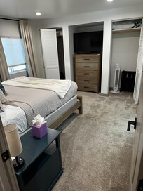 Master, with lots of hangers and space for our clothes