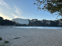 View of the hotel built into the cliffs
