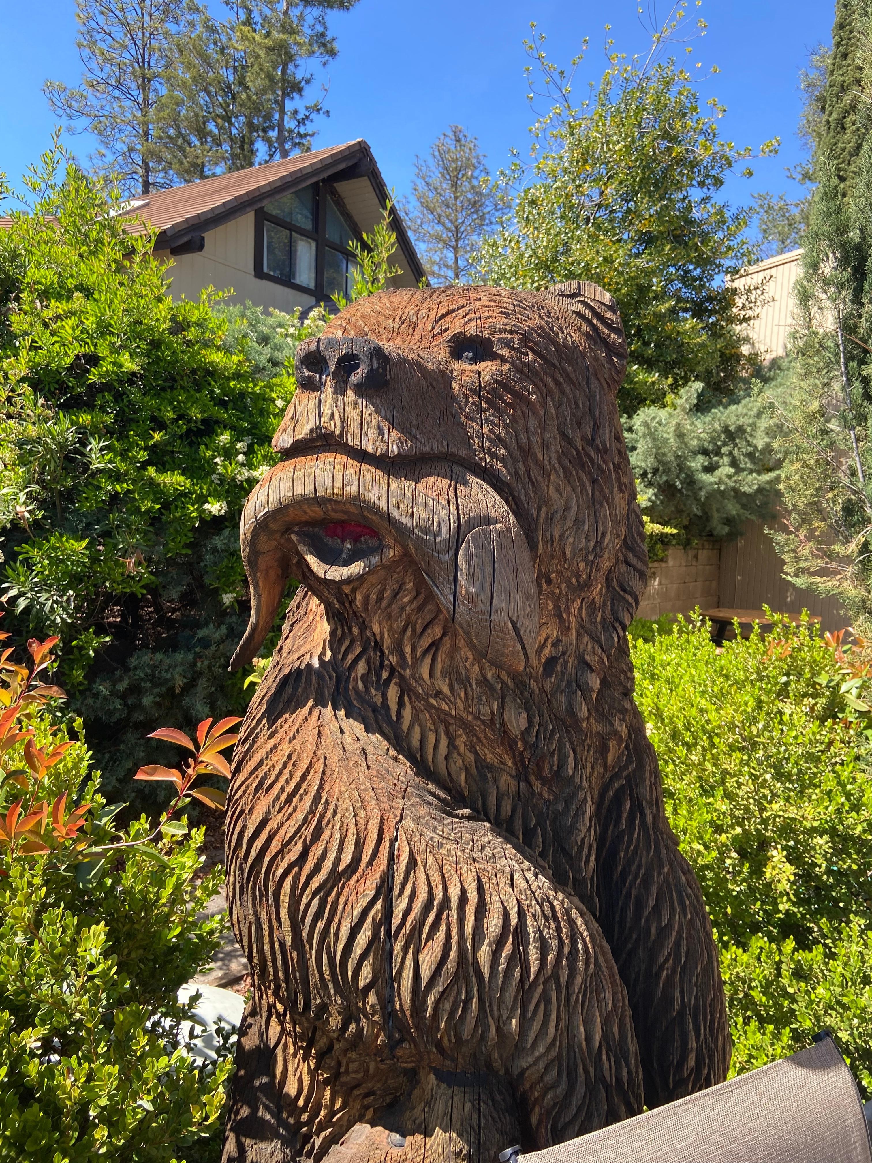 Beautiful wood carvings along the grounds