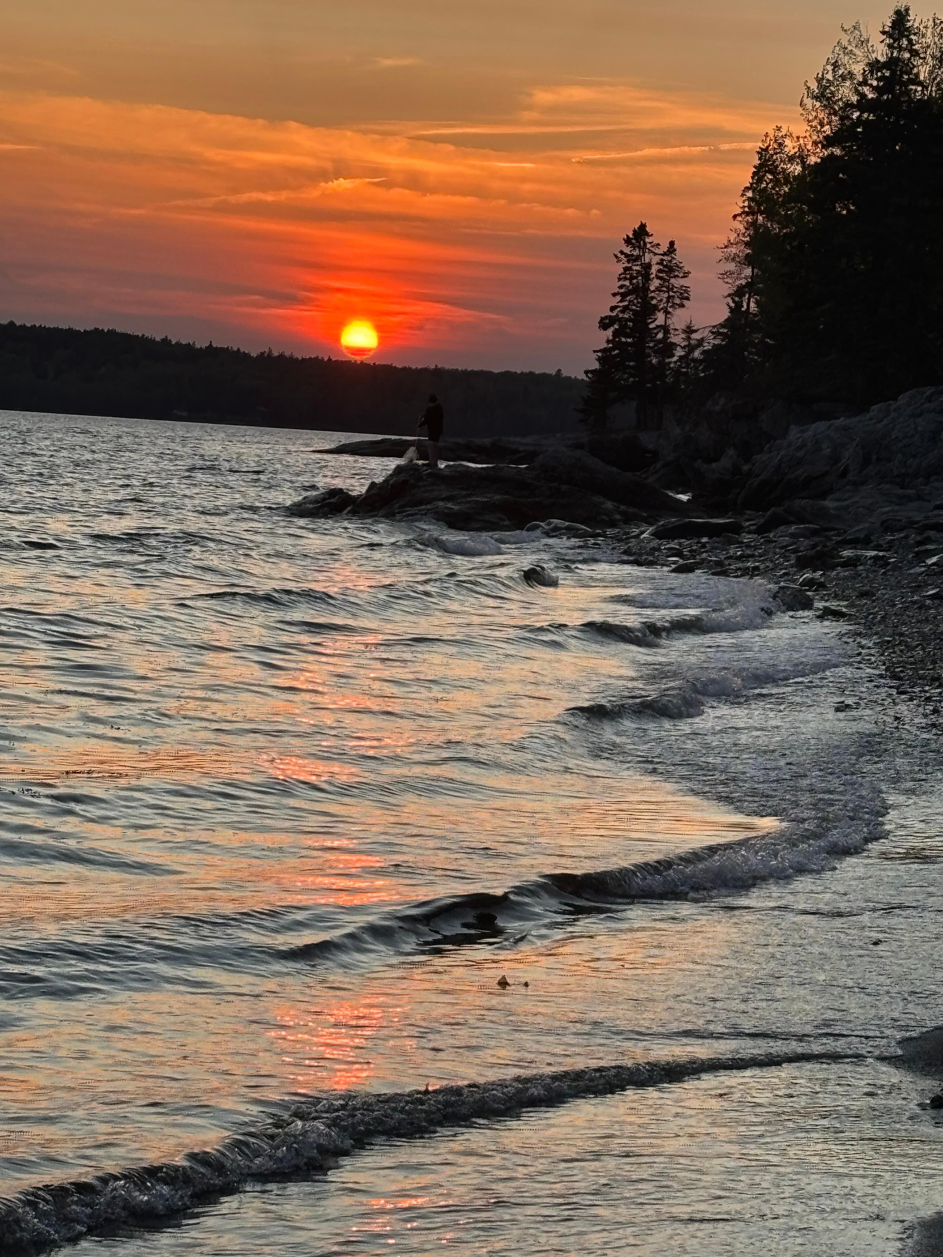 Sunset from the beach in front of the house