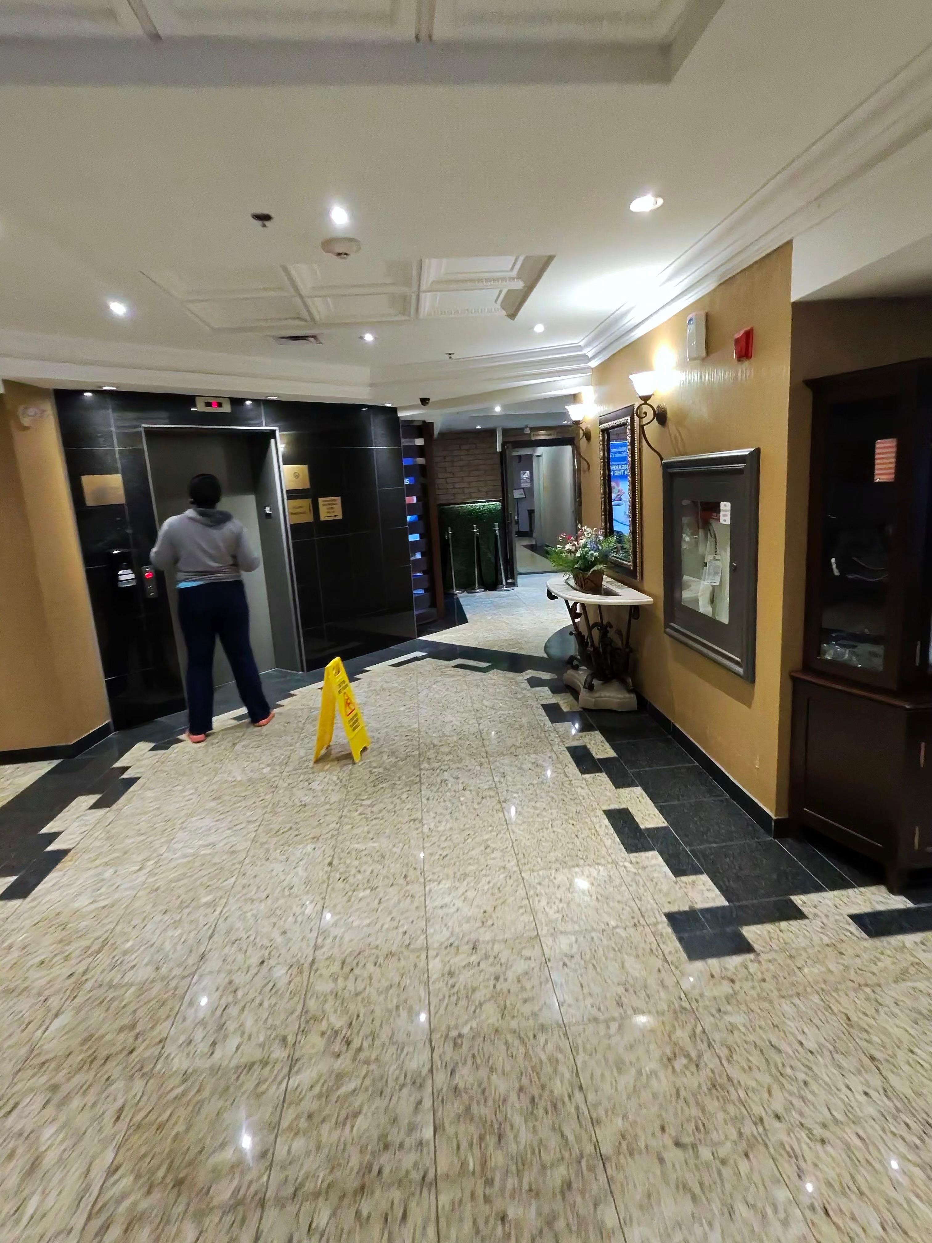 Elevator was easy to find.