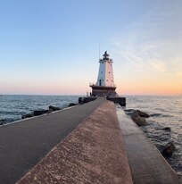 North Breakwater Lighthouse at Sunset (Stearns Beach)