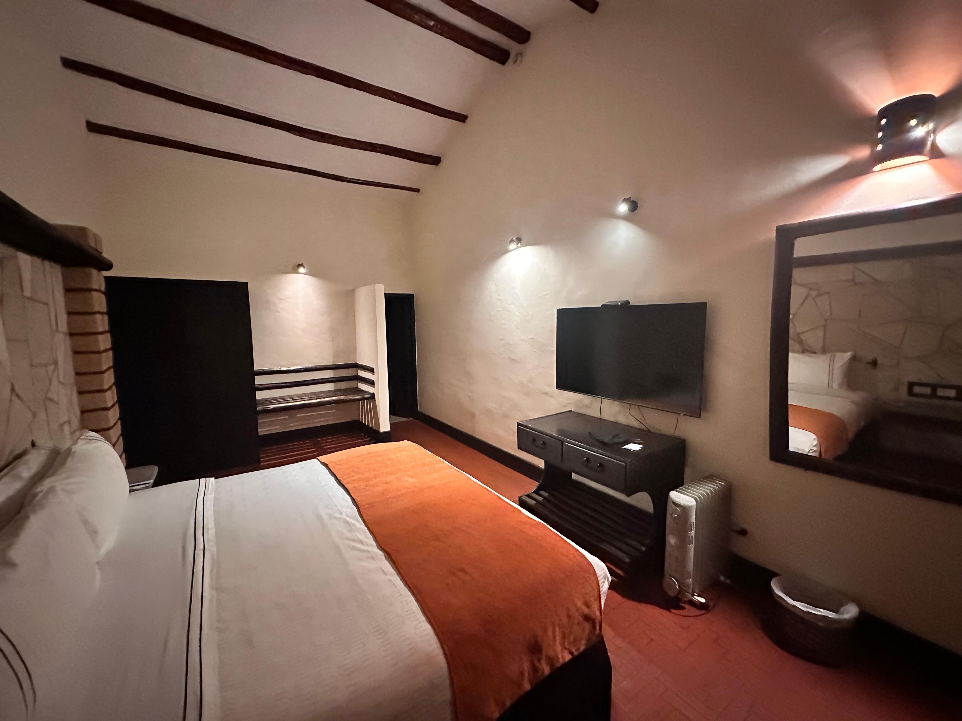 Spacious room with comfortable beds