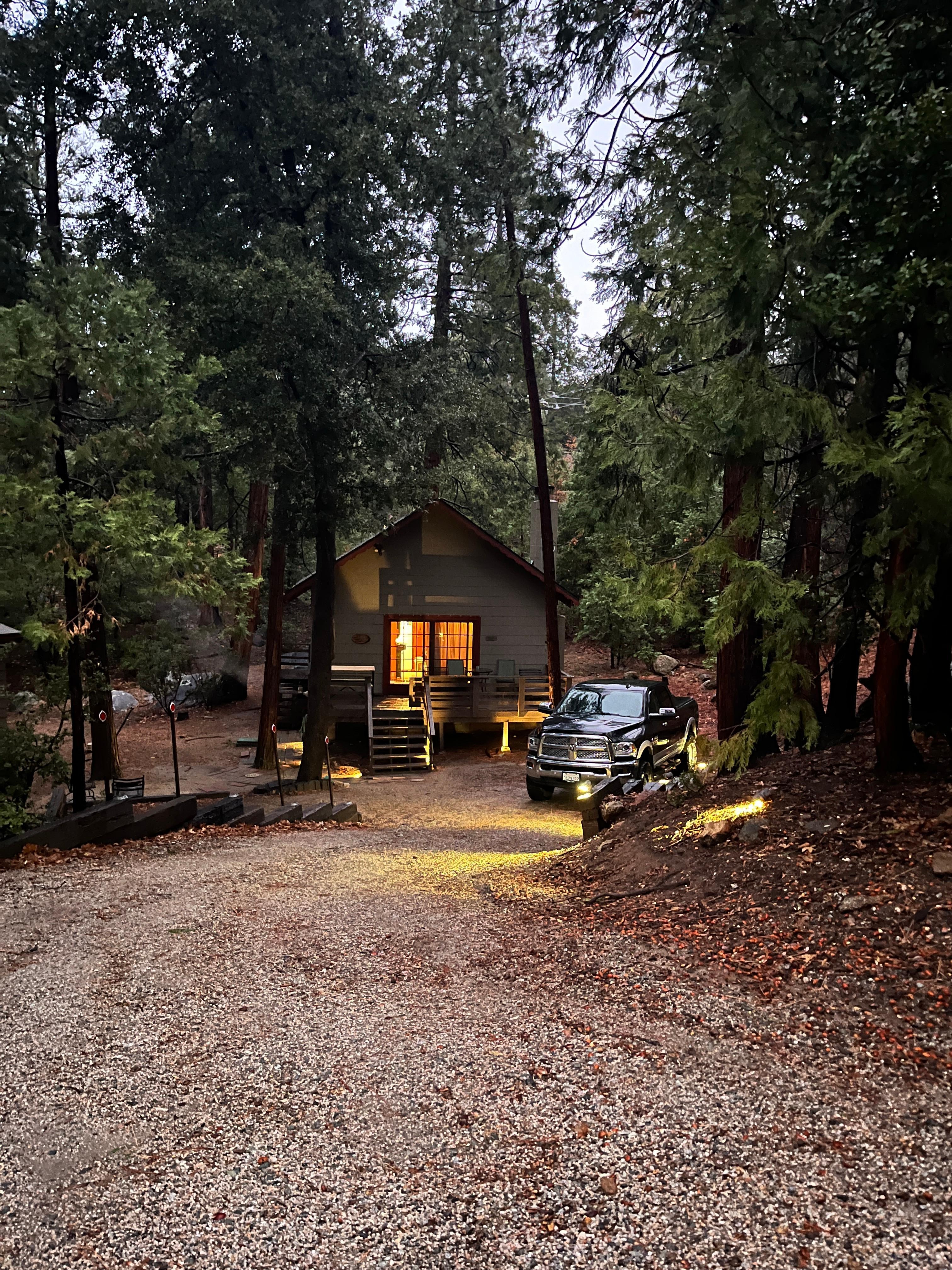 From the outside while we walked our dog