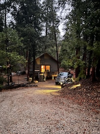 From the outside while we walked our dog