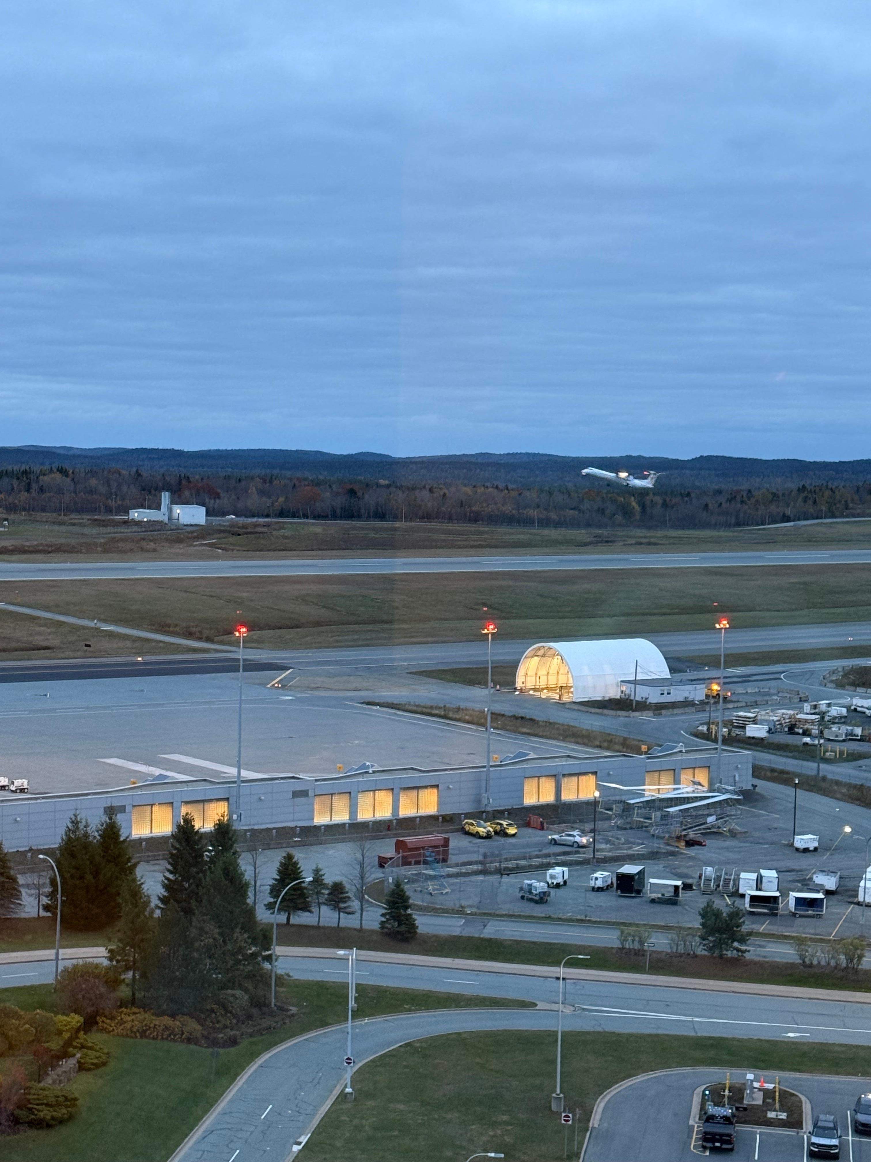 Plane taking off from Halifax.