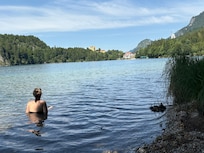Swimming in Alpensee Lake.